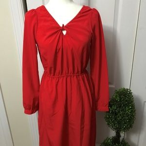 Mossimo Long Bell Sleeve Shift Dress Red Women's S